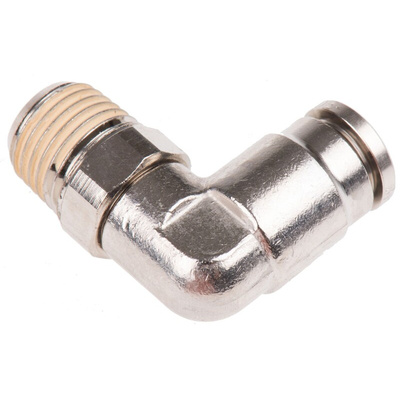 IMI Norgren PNEUFIT Series Elbow Threaded Adaptor, R 1/4 Male to Push In 8 mm, Threaded-to-Tube Connection Style