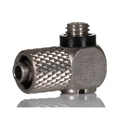 SMC M Series Elbow Threaded Adaptor, M5 Male to Barbed 6 mm, Threaded-to-Tube Connection Style