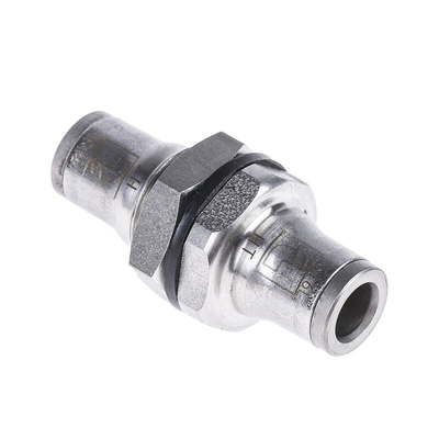 Legris LF3800 Series Bulkhead Tube-to-Tube Adaptor, Push In 6 mm to Push In 6 mm, Tube-to-Tube Connection Style