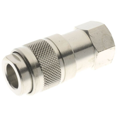 RS PRO 122 Series Straight Fitting, 1/4 BSP Female to 1/4 BSP Female, Threaded-to-Tube Connection Style
