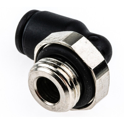 Legris LF3000 Series Elbow Threaded Adaptor, G 1/8 Male to Push In 4 mm, Threaded-to-Tube Connection Style