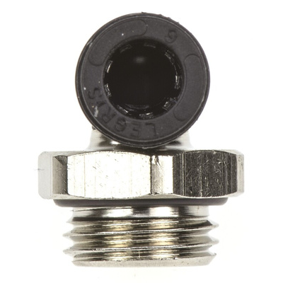Legris LF3000 Series Elbow Threaded Adaptor, G 1/4 Male to Push In 6 mm, Threaded-to-Tube Connection Style