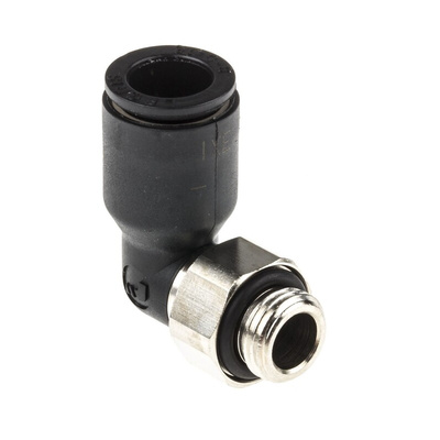 Legris LF3000 Series Elbow Threaded Adaptor, G 1/8 Male to Push In 8 mm, Threaded-to-Tube Connection Style