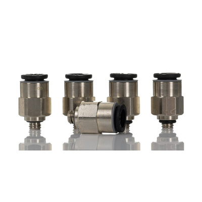 Legris LF3000 Series Straight Threaded Adaptor, M5 Male to Push In 6 mm, Threaded-to-Tube Connection Style