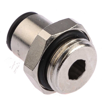 Legris LF3000 Series Straight Threaded Adaptor, G 3/8 Male to Push In 8 mm, Threaded-to-Tube Connection Style