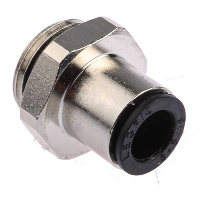 Legris LF3000 Series Straight Threaded Adaptor, G 3/8 Male to Push In 8 mm, Threaded-to-Tube Connection Style