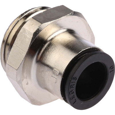 Legris LF3000 Series Straight Threaded Adaptor, G 1/2 Male to Push In 10 mm, Threaded-to-Tube Connection Style