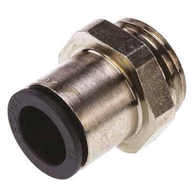 Legris LF3000 Series Straight Threaded Adaptor, G 1/2 Male to Push In 12 mm, Threaded-to-Tube Connection Style