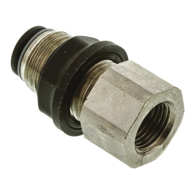 Legris LF3000 Series Bulkhead Threaded-to-Tube Adaptor, G 1/8 Female to Push In 6 mm, Threaded-to-Tube Connection Style