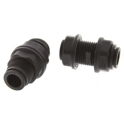 Legris LF3000 Series Bulkhead Tube-to-Tube Adaptor, Push In 10 mm to Push In 10 mm, Tube-to-Tube Connection Style