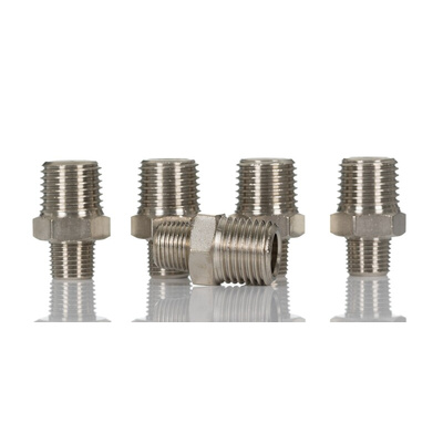 Legris LF3000 Series Straight Threaded Adaptor, R 1/8 Male to R 1/4 Male, Threaded Connection Style