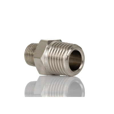Legris LF3000 Series Straight Threaded Adaptor, R 1/8 Male to R 1/4 Male, Threaded Connection Style