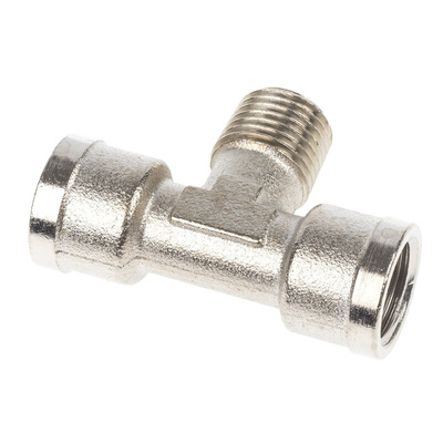 Legris 0916 Series Tee Threaded Adaptor, G 1/4 Female to G 1/4 Female