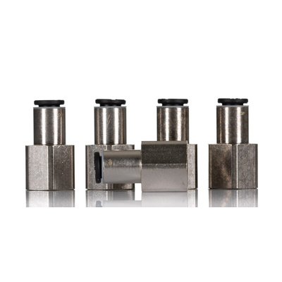 Legris LF3000 Series Straight Threaded Adaptor, G 1/4 Female to Push In 6 mm, Threaded-to-Tube Connection Style