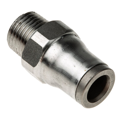 Legris LF3800 Series Straight Threaded Adaptor, NPT 1/8 Male to Push In 6 mm, Threaded-to-Tube Connection Style