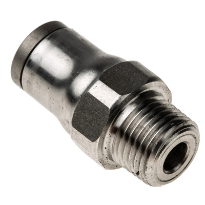 Legris LF3800 Series Straight Threaded Adaptor, NPT 1/8 Male to Push In 6 mm, Threaded-to-Tube Connection Style