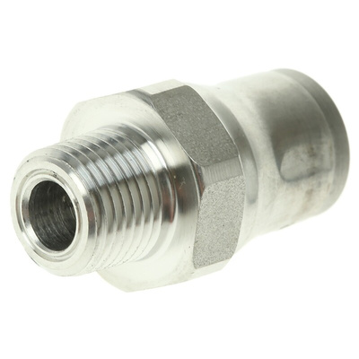 Legris LF3800 Series Straight Threaded Adaptor, NPT 1/8 Male to Push In 8 mm, Threaded-to-Tube Connection Style