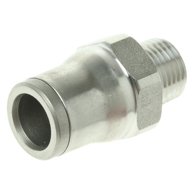 Legris LF3800 Series Straight Threaded Adaptor, NPT 1/8 Male to Push In 8 mm, Threaded-to-Tube Connection Style