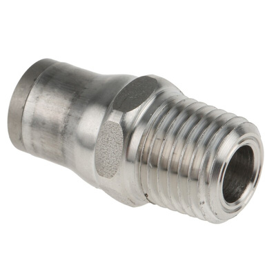 Legris LF3800 Series Straight Threaded Adaptor, NPT 1/4 Male to Push In 8 mm, Threaded-to-Tube Connection Style