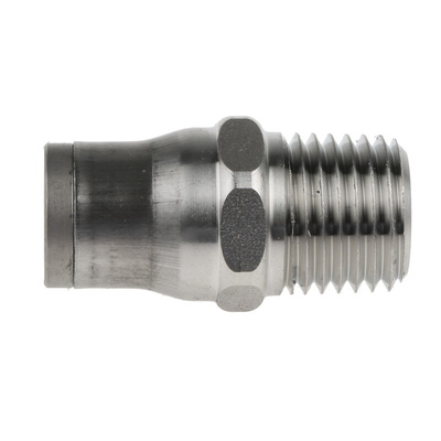 Legris LF3800 Series Straight Threaded Adaptor, NPT 1/4 Male to Push In 8 mm, Threaded-to-Tube Connection Style