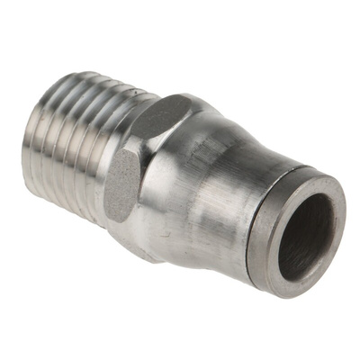 Legris LF3800 Series Straight Threaded Adaptor, NPT 1/4 Male to Push In 8 mm, Threaded-to-Tube Connection Style