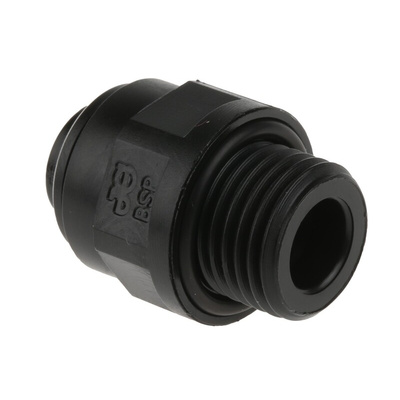 John Guest PM Series Straight Threaded Adaptor, G 1/4 Male to Push In 6 mm, Threaded-to-Tube Connection Style