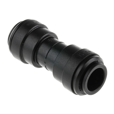 John Guest PM Series Straight Tube-to-Tube Adaptor, Push In 12 mm to Push In 12 mm, Tube-to-Tube Connection Style