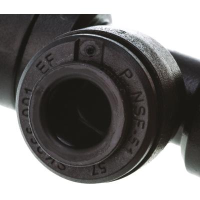John Guest PM Series Tee Tube-to-Tube Adaptor Push In 6 mm, Push In 6 mm to Push In 6 mm, Tube-to-Tube Connection Style