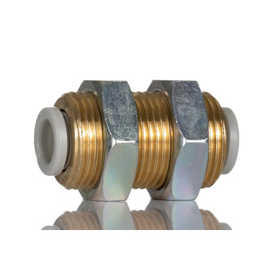 SMC KQ2 Series Bulkhead Tube-to-Tube Adaptor, Push In 6 mm to Push In 6 mm, Tube-to-Tube Connection Style