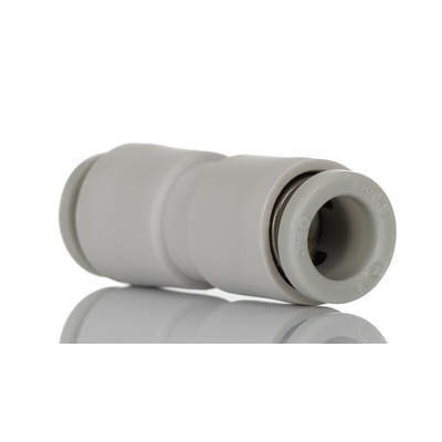 SMC KQ2 Series Straight Tube-to-Tube Adaptor, Push In 6 mm to Push In 6 mm, Tube-to-Tube Connection Style