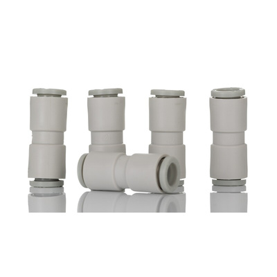 SMC KQ2 Series Straight Tube-to-Tube Adaptor, Push In 6 mm to Push In 6 mm, Tube-to-Tube Connection Style