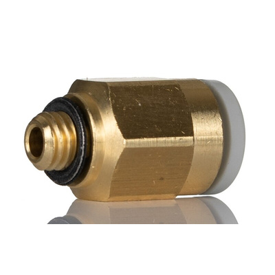 SMC KQ2 Series Straight Threaded Adaptor, M6 Male to Push In 6 mm, Threaded-to-Tube Connection Style