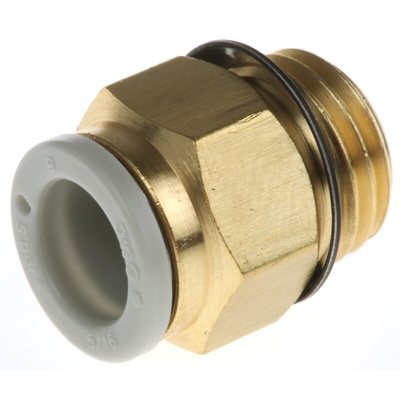 SMC KQ2 Series Straight Threaded Adaptor, Uni 1/4 Male to Push In 8 mm, Threaded-to-Tube Connection Style