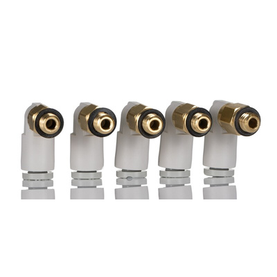 SMC KQ2 Series Elbow Threaded Adaptor, M5 Male to Push In 4 mm, Threaded-to-Tube Connection Style