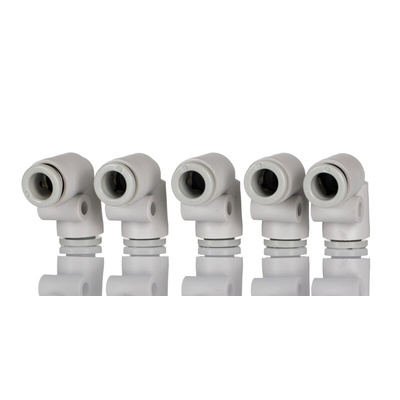 SMC KQ2 Series Elbow Tube-toTube Adaptor, Push In 6 mm to Push In 6 mm, Tube-to-Tube Connection Style