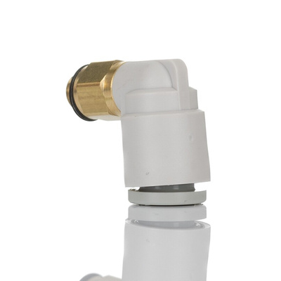 SMC KQ2 Series Elbow Threaded Adaptor, M5 Male to Push In 6 mm, Threaded-to-Tube Connection Style