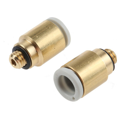 SMC KQ2 Series Straight Threaded Adaptor, M5 Male to Push In 6 mm, Threaded-to-Tube Connection Style