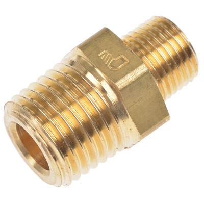 Legris LF3000 Series Straight Threaded Adaptor, R 1/4 Male to R 1/8 Male, Threaded Connection Style