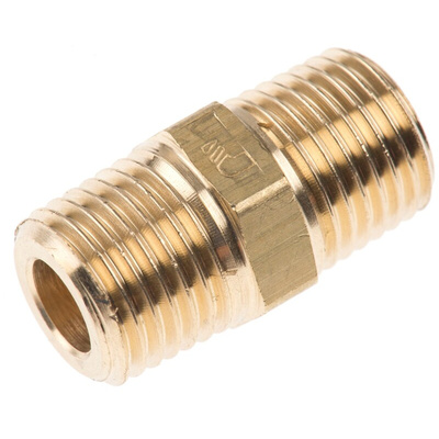 Legris LF3000 Series Straight Threaded Adaptor, R 1/4 Male to R 1/4 Male, Threaded Connection Style