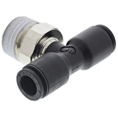 Legris LF3000 Series Tee Threaded Adaptor, Push In 6 mm to Push In 6 mm, Threaded-to-Tube Connection Style
