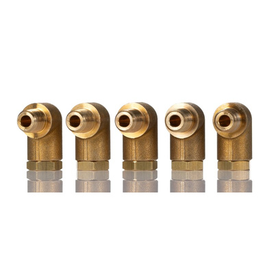 Norgren Enots 36 Series Elbow Threaded Adaptor, R 1/8 Male to Push In 6 mm, Threaded-to-Tube Connection Style