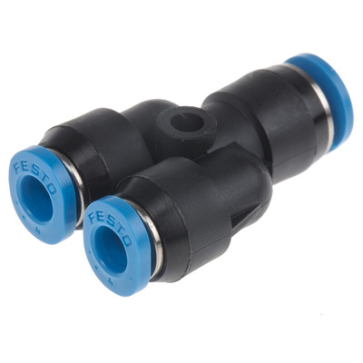 Festo QSMY Series Y Tube-to-Tube Adaptor, Push In 6 mm to Push In 4 mm, Tube-to-Tube Connection Style, 153374