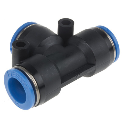 Festo QST Series Tee Tube-to-Tube Adaptor Push In 12 mm, Push In 12 mm to Push In 12 mm, Tube-to-Tube Connection Style,