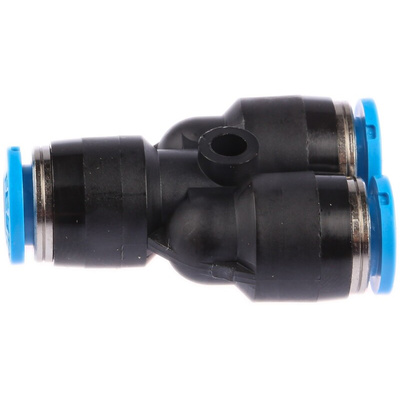 Festo QSY Series Y Tube-to-Tube Adaptor, Push In 6 mm to Push In 6 mm, Tube-to-Tube Connection Style, 153149