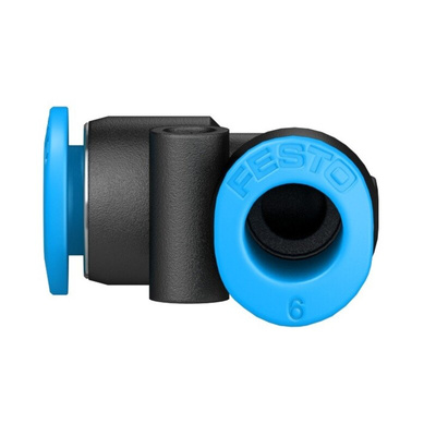 Festo QSL Series Elbow Tube-toTube Adaptor, Push In 6 mm to Push In 6 mm, Tube-to-Tube Connection Style, 153345