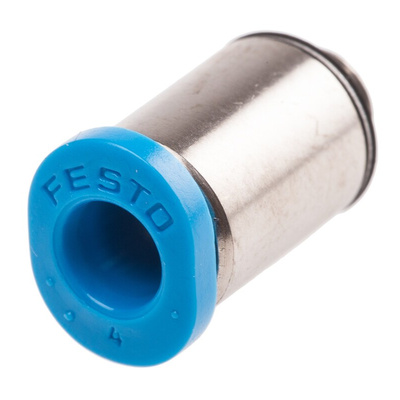 Festo QS Series Straight Threaded Adaptor, M5 Male to Push In 4 mm, Threaded-to-Tube Connection Style, 153315