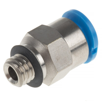 Festo QS Series Straight Threaded Adaptor, M6 Male to Push In 6 mm, Threaded-to-Tube Connection Style, 132600