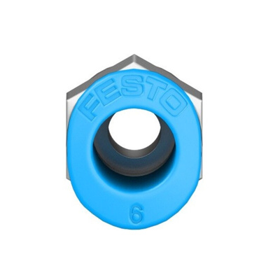Festo QS Series Straight Threaded Adaptor, M6 Male to Push In 6 mm, Threaded-to-Tube Connection Style, 132600