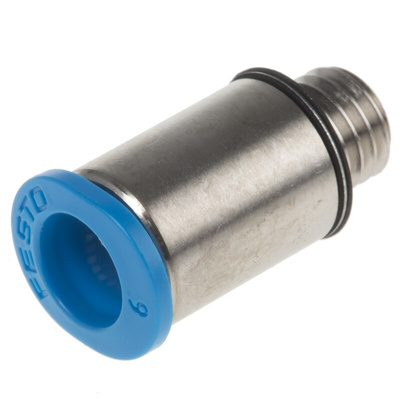 Festo QS Series Straight Threaded Adaptor, M7 Male to Push In 6 mm, Threaded-to-Tube Connection Style, 153321