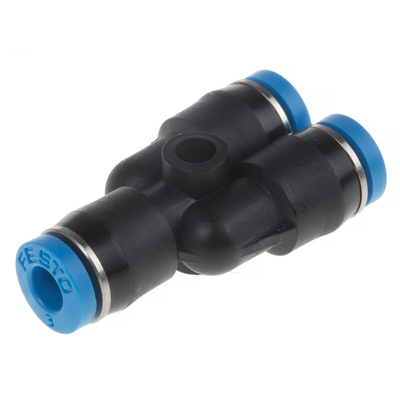 Festo QSMY Series Y Tube-to-Tube Adaptor, Push In 3 mm to Push In 3 mm, Tube-to-Tube Connection Style, 153370
